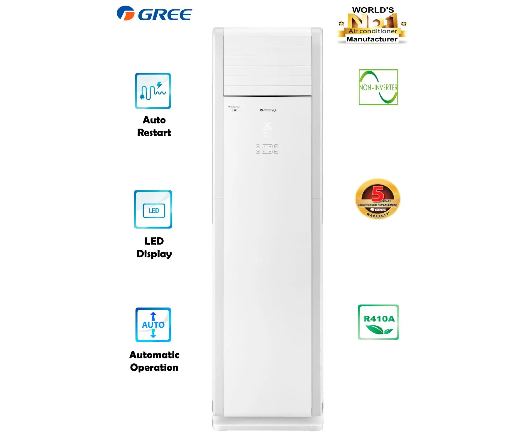 GREE H&C (2. 0 TON) GSH-24TS410 Floor Standing Price In BANGLADESH And ...