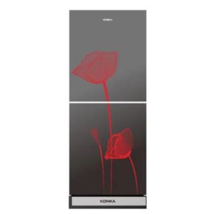 KONKA 200 Ltr KRT-200GB Glass Mirror Red Tulip-2-Door Upper Freezer Refrigerator Price In Bangladesh