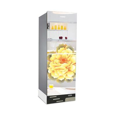 Vision Glass Door RE-217 Liter Mirror Blooming Flower Top Mount Refrigerator Price In Bangladesh