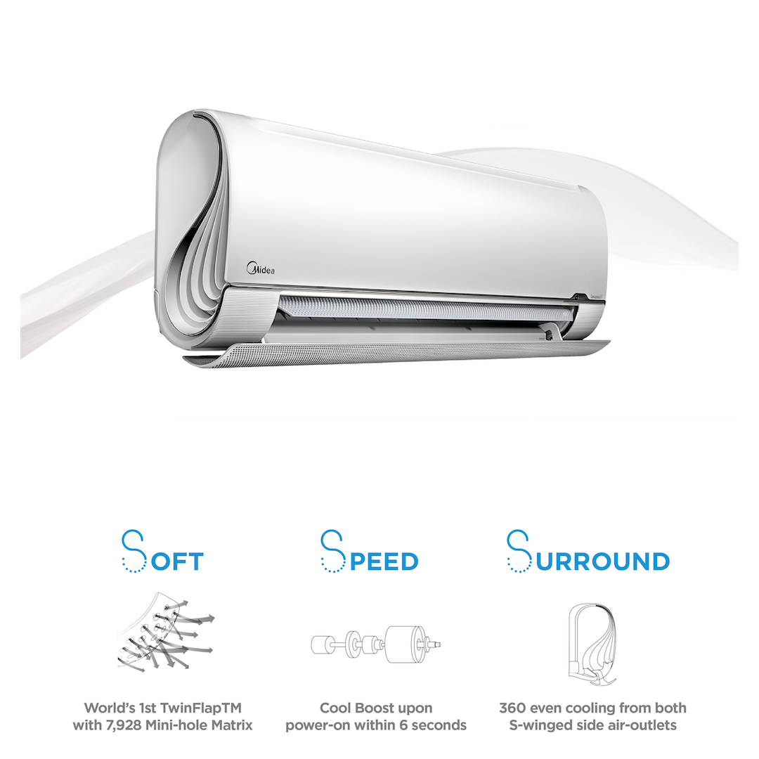 Midea 1.0 Ton BreezeleSS+ Inverter Type Wall Mount Air Conditioner