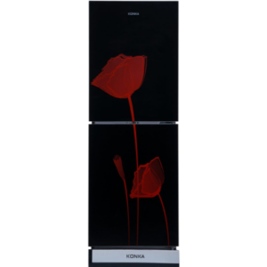 KONKA Refrigerator-KRB-270VB- Glass Mirror Red Tulip, Bottom Freezer (270 LTR) Price In Bangladesh