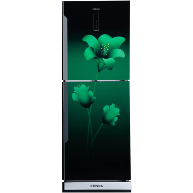 KONKA Refrigerator-KRB-307EVB-3D Green Lily, Bottom Freezer, with Digital Display (307 LTR) Price In Bangladesh