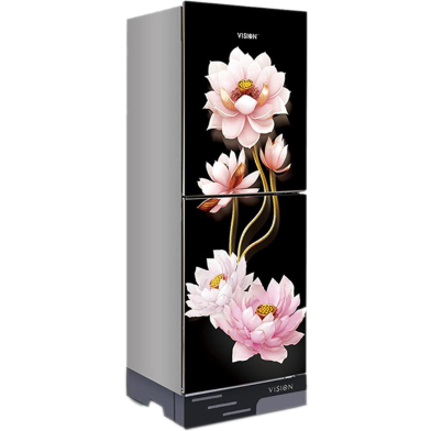 VISION Glass Door Refrigerator RE-142 Liter Lotus Flower Top Mount – 988697 Price In Bangladesh